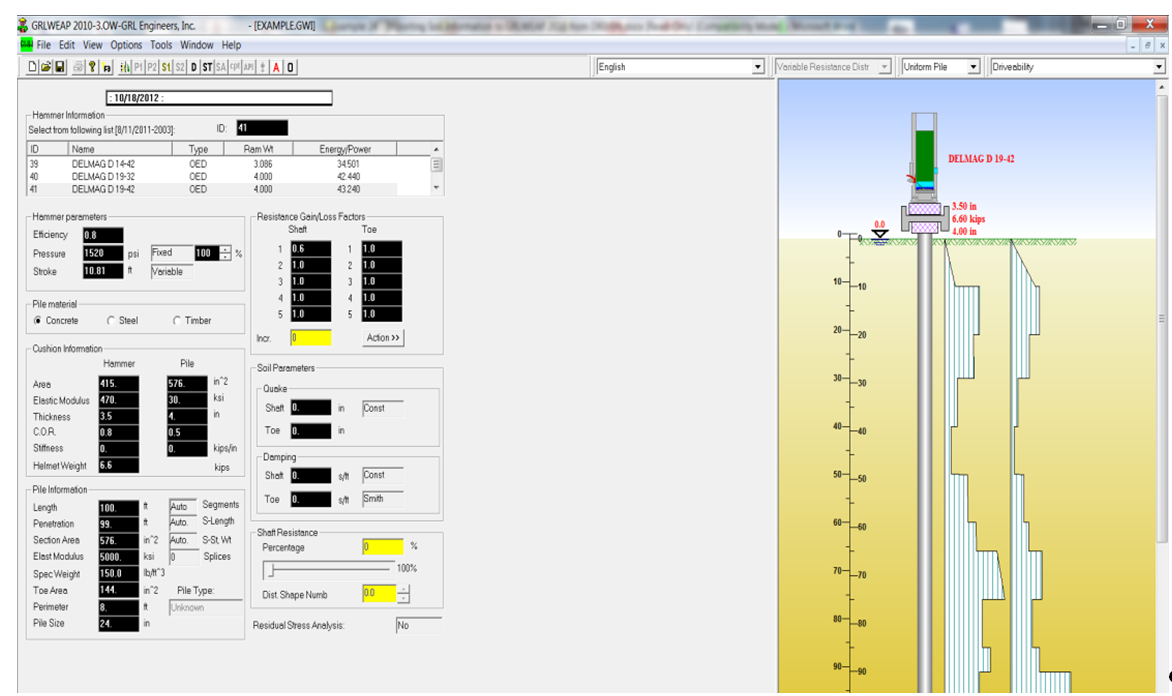 Input screen for general information